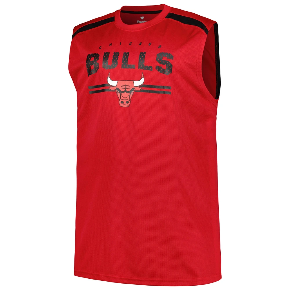 Men's Fanatics Red Chicago Bulls Big & Tall Birdseye Muscle Tank Top