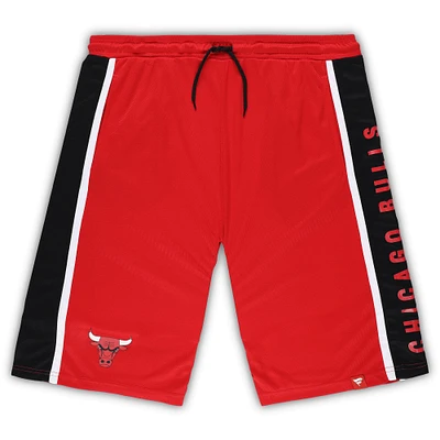 Short en maille emblématique Fanatics Red Chicago Bulls Big & Tall Referee pour hommes