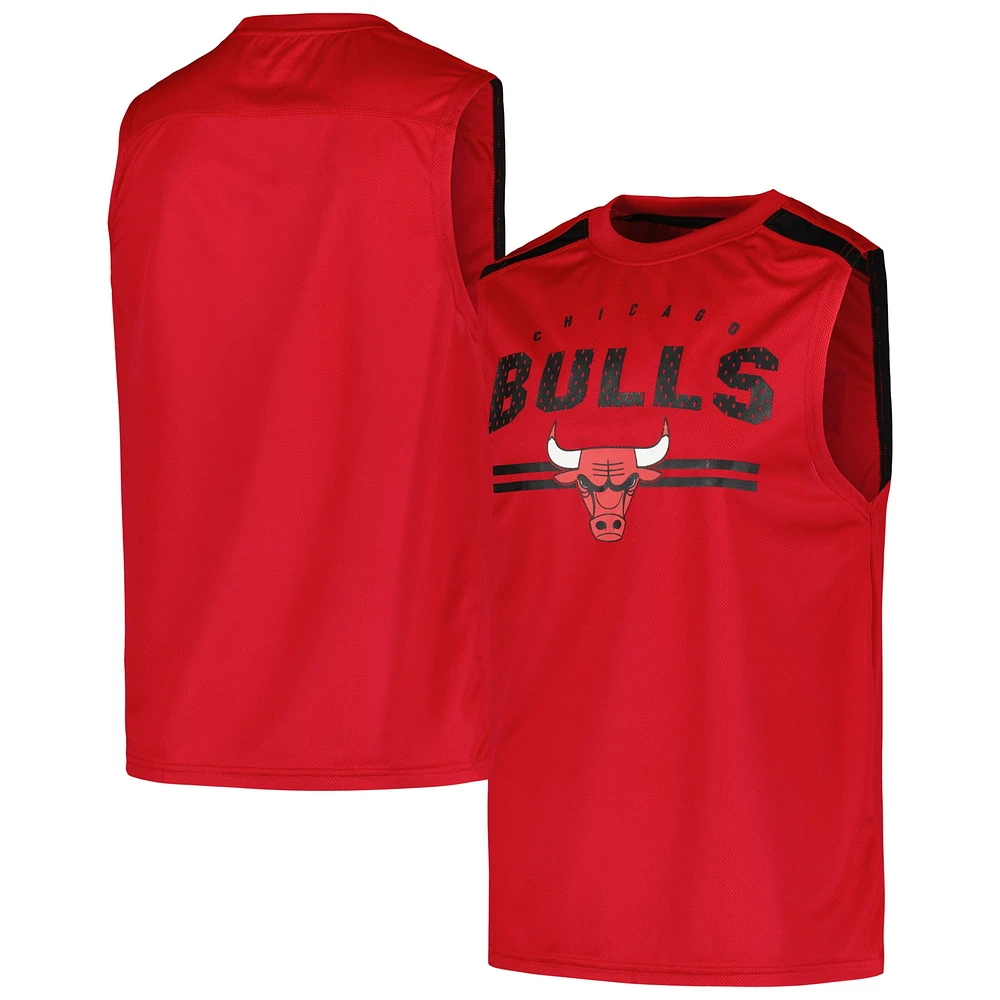 Débardeur musculaire Fanatics rouge Chicago Bulls Birdseye pour hommes