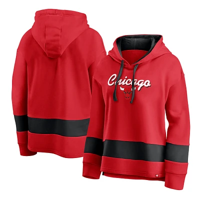 Men's Fanatics Red Chicago Bulls Block Party Major Play - Pullover Hoodie