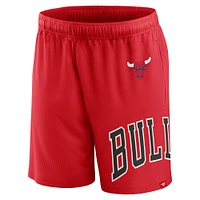 Short en maille à lancer franc Fanatics Red Chicago Bulls pour hommes