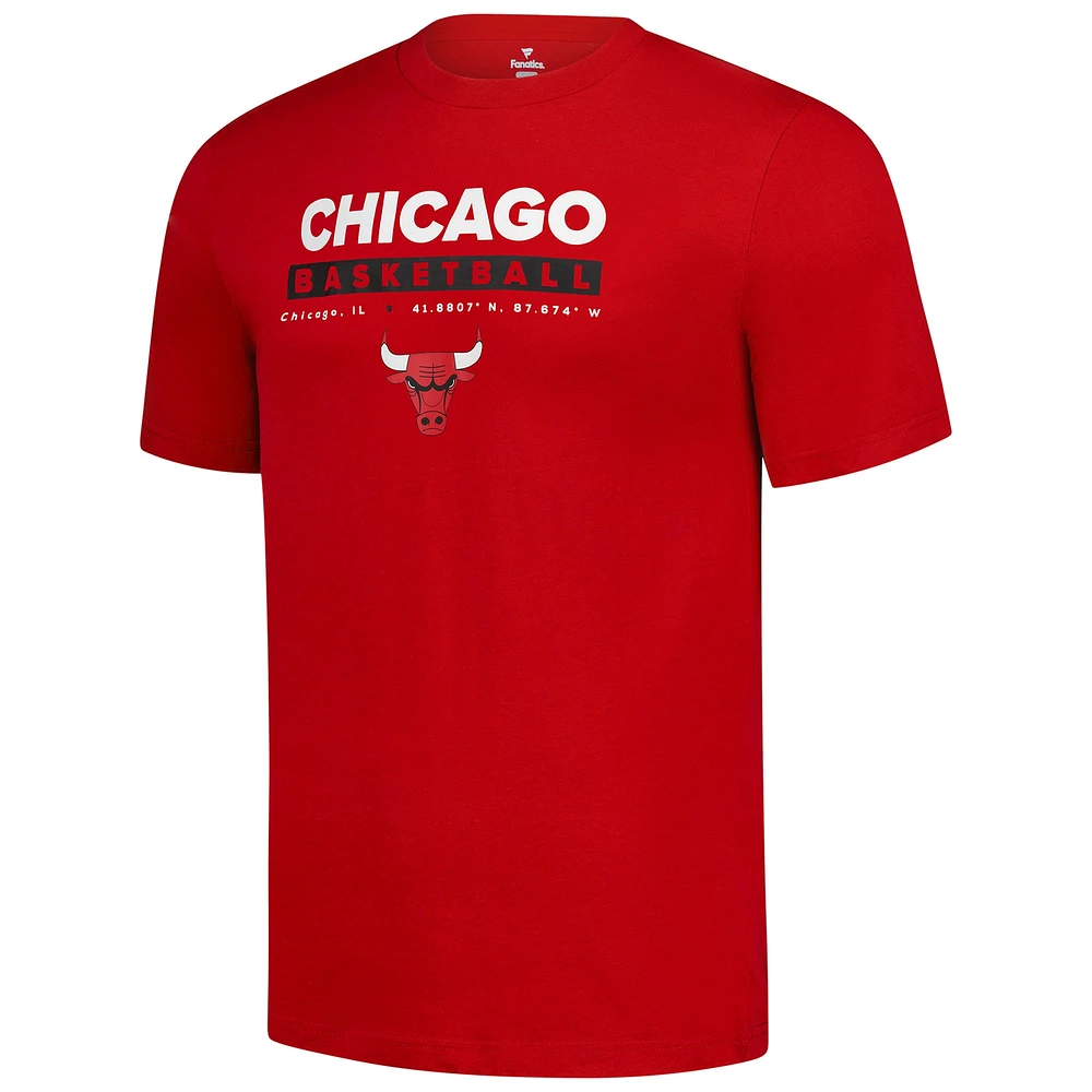 Men's Fanatics  Red Chicago Bulls Location Just Net T-Shirt