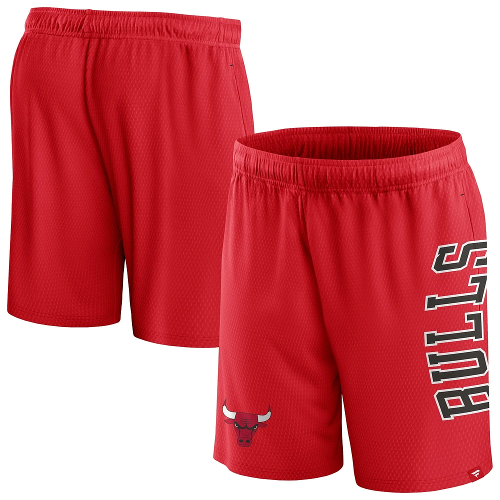 Men's Fanatics Red Chicago Bulls Post Up Mesh Shorts