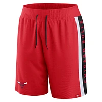 Short en maille emblématique Fanatics Red Chicago Bulls Referee pour hommes