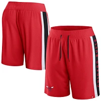 Short en maille emblématique Fanatics Red Chicago Bulls Referee pour hommes