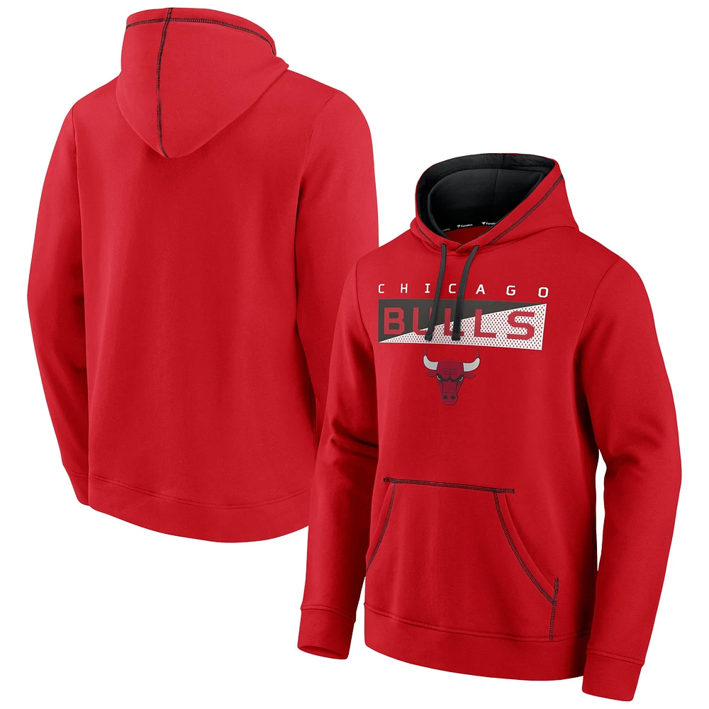 Fanatics Red Chicago Bulls Split the Crowd pour hommes - Chandail à capuchon