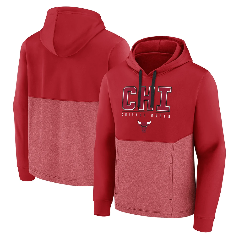 Sweat à capuche tri-mélange réussi Fanatics Red Chicago Bulls pour hommes