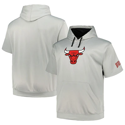 Men's Fanatics Silver Chicago Bulls Big & Tall Logo Pullover Hoodie