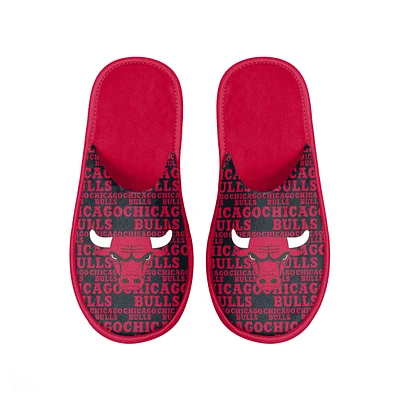 Chaussons FOCO Chicago Bulls Scuff Logo pour hommes