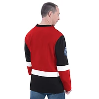 Men's G-III Sports by Carl Banks Red Chicago Bulls Adaptive Rugby Long Sleeve Top