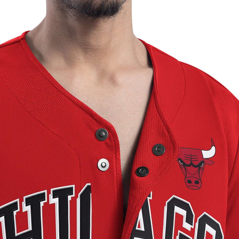 Men's G-III Sports by Carl Banks Red Chicago Bulls Adaptive Star Player Fashion Baseball Jersey