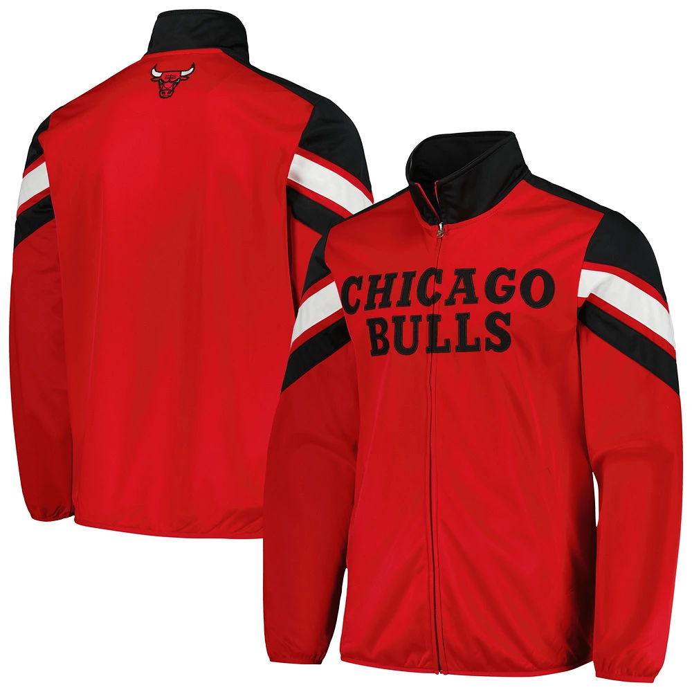 Veste de survêtement entièrement zippée G-III Sports by Carl Banks pour hommes, rouge des Chicago Bulls Game Ball