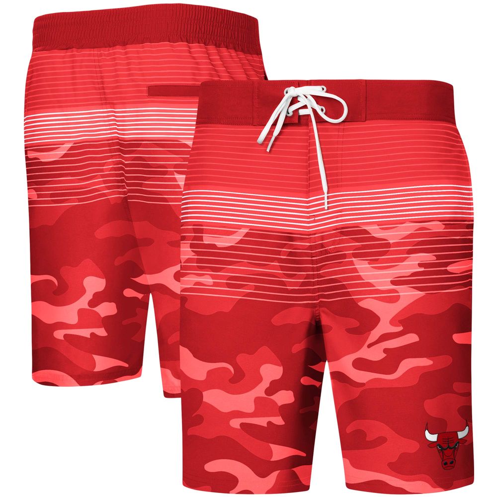 red camo swim trunks