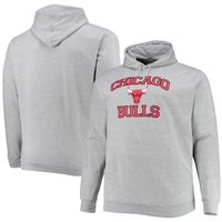 Men's Heathered Gray Chicago Bulls Big & Tall Heart Soul Pullover Hoodie