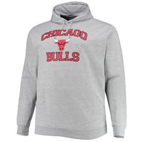 Men's Heathered Gray Chicago Bulls Big & Tall Heart Soul Pullover Hoodie