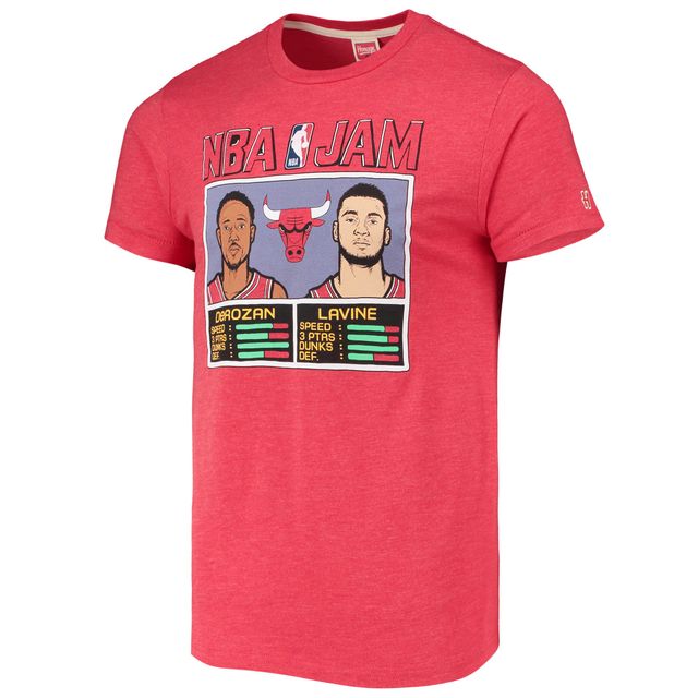 Hommage DeMar DeRozan/Zach LaVine Heathered Red Chicago Bulls NBA Jam Tri-Blend T-Shirt Homme