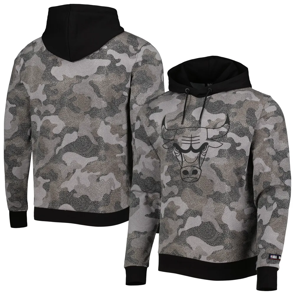 Men's Hugo Boss Black Chicago Bulls Camo Pullover Hoodie