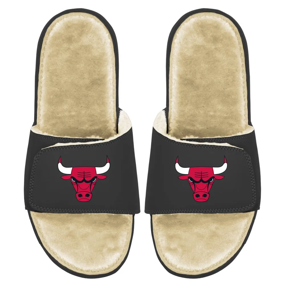 Chicago Bulls ISlide Men's Faux Fur Slide Sandals - Black/Tan