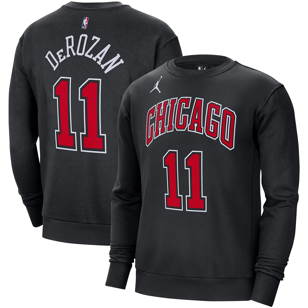 Men's Jordan Brand DeMar DeRozan Black Chicago Bulls Statement Name & Number Pullover Sweatshirt