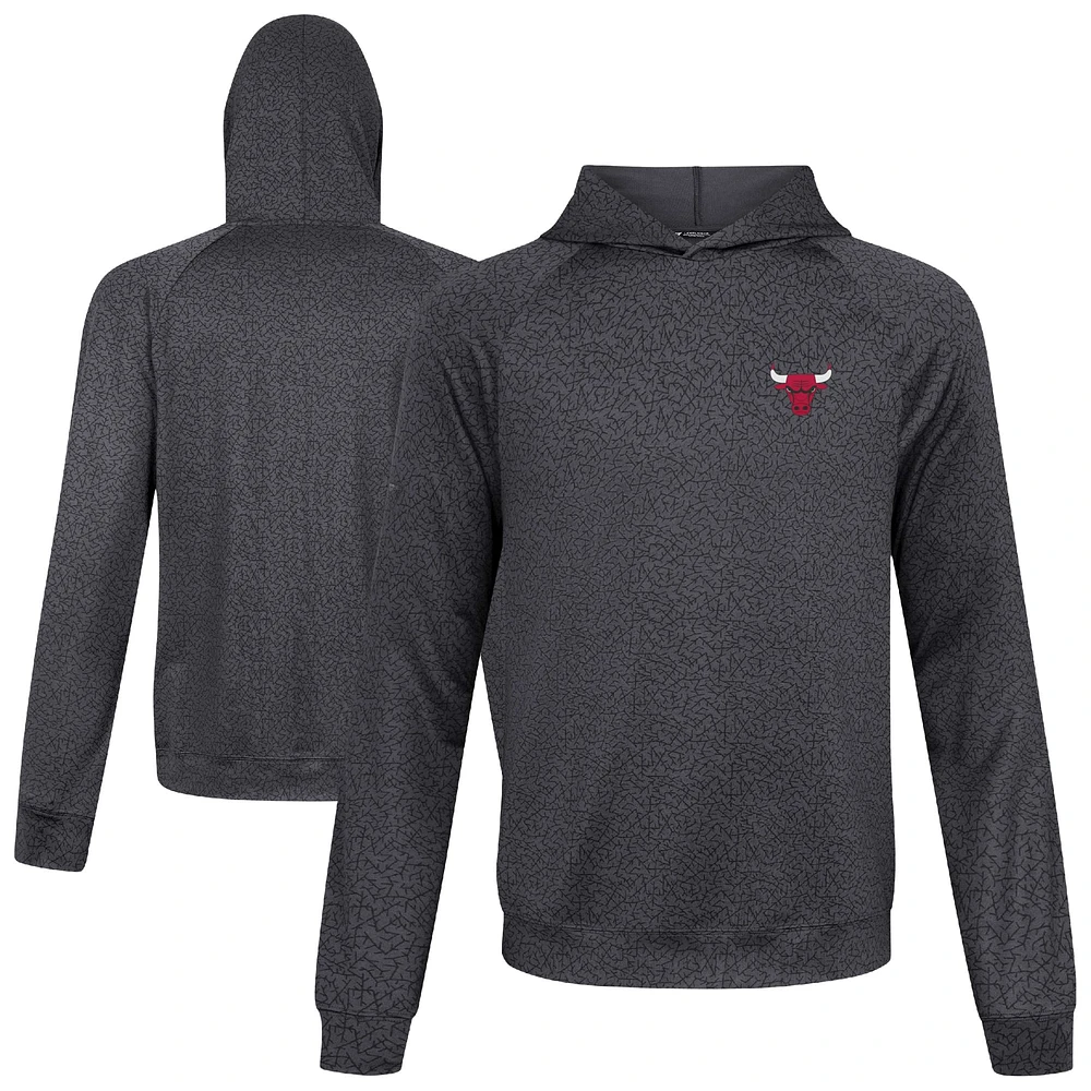 Men's Levelwear Black Chicago Bulls Challenger Pullover Hoodie