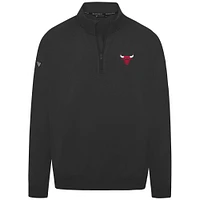 Men's Levelwear Black Chicago Bulls Murray Quarter-Zip Pullover