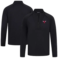 Men's Levelwear Black Chicago Bulls Volley Quarter-Zip Top