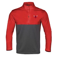 Men's Levelwear Red/Black Chicago Bulls Pursue Quarter-Zip Top