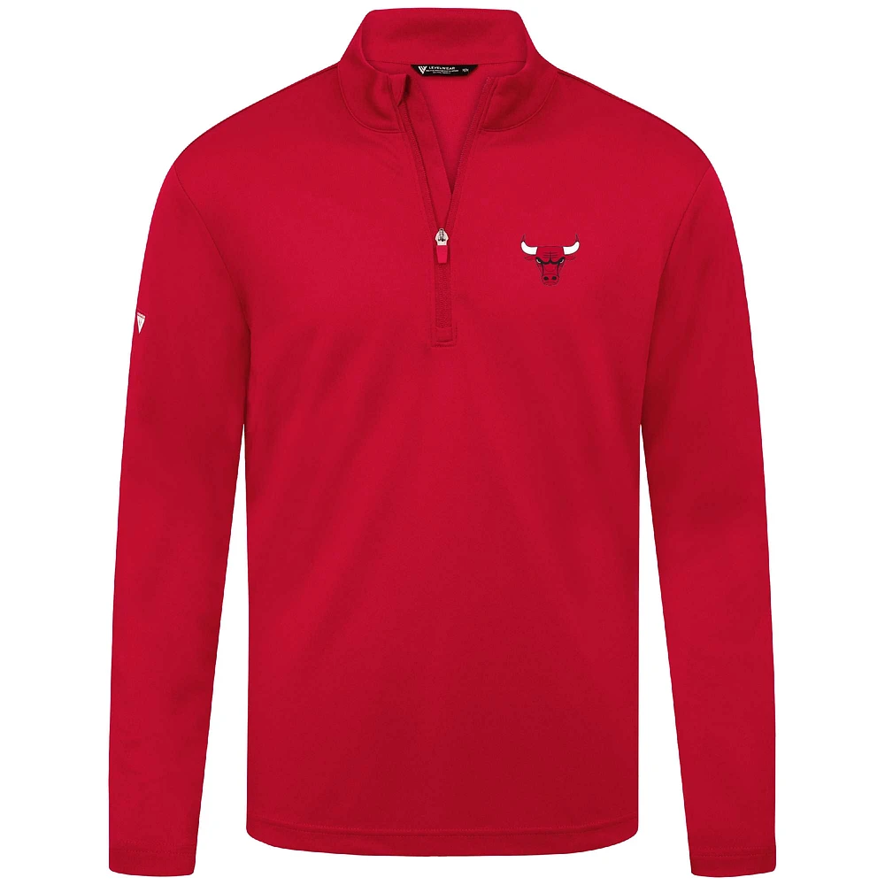 Haut à fermeture éclair quart de tour Heron des Chicago Bulls pour homme Levelwear Red