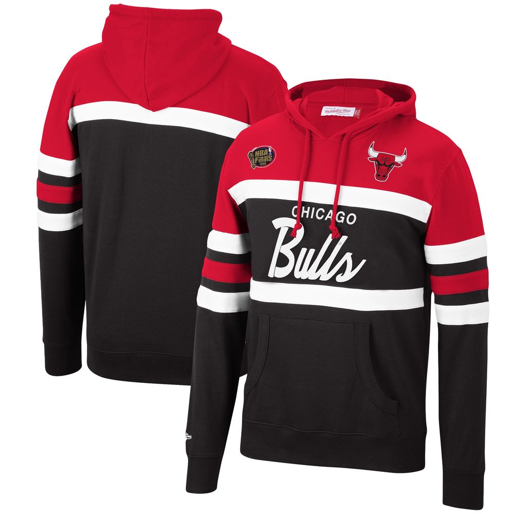 Men's Mitchell & Ness Black/Red Chicago Bulls Head Coach Pullover - Hoodie