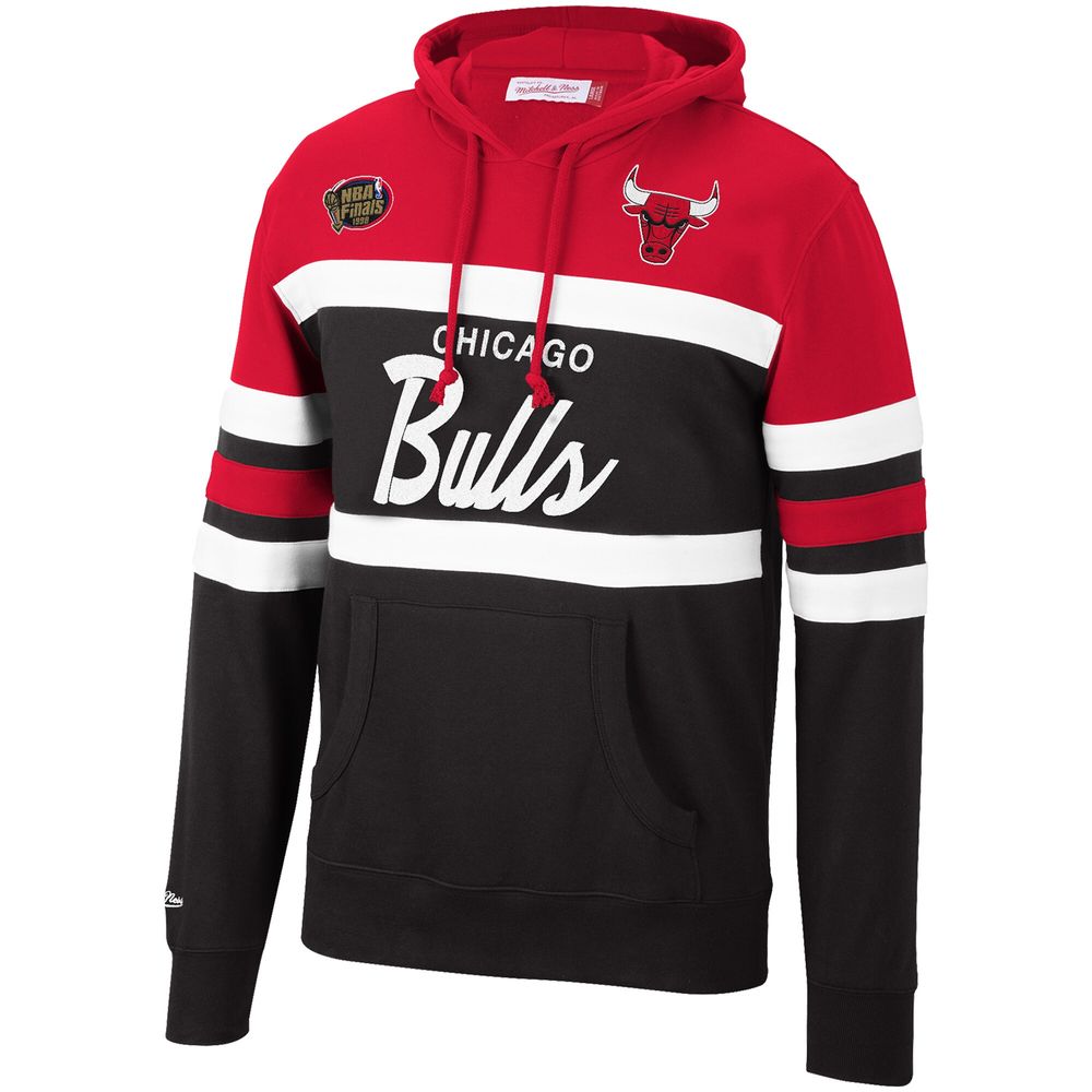 Men's Mitchell & Ness Black/Red Chicago Bulls Head Coach Pullover - Hoodie