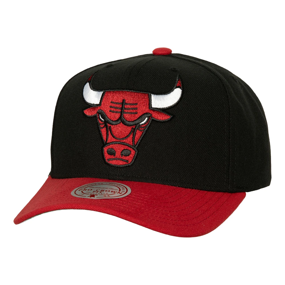 Casquette Snapback Mitchell & Ness noir/rouge Chicago Bulls Soul XL Logo Pro Crown pour hommes