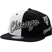 Casquette Snapback Chicago Bulls Hardwood Classics Night & Day Mitchell & Ness pour homme, noir/blanc - Casquette