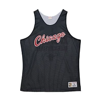 Men's Mitchell & Ness Black/White Chicago Bulls Hardwood Classics Reversible Mesh Practice Jersey