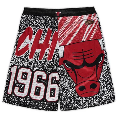 Chicago Bulls Mitchell & Ness Big Tall Hardwood Classics Jumbotron Shorts - Black