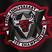 Men's Mitchell & Ness  Black Chicago Bulls Hardwood Classics Blackout Collection Full-Snap Varsity Jacket