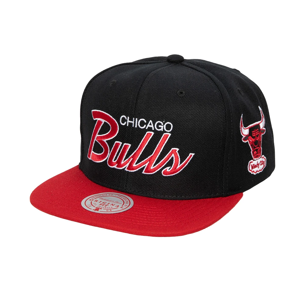 Casquette Snapback MVP Team Script 2.0 Chicago Bulls Hardwood Classics MVP Mitchell & Ness pour homme, noir