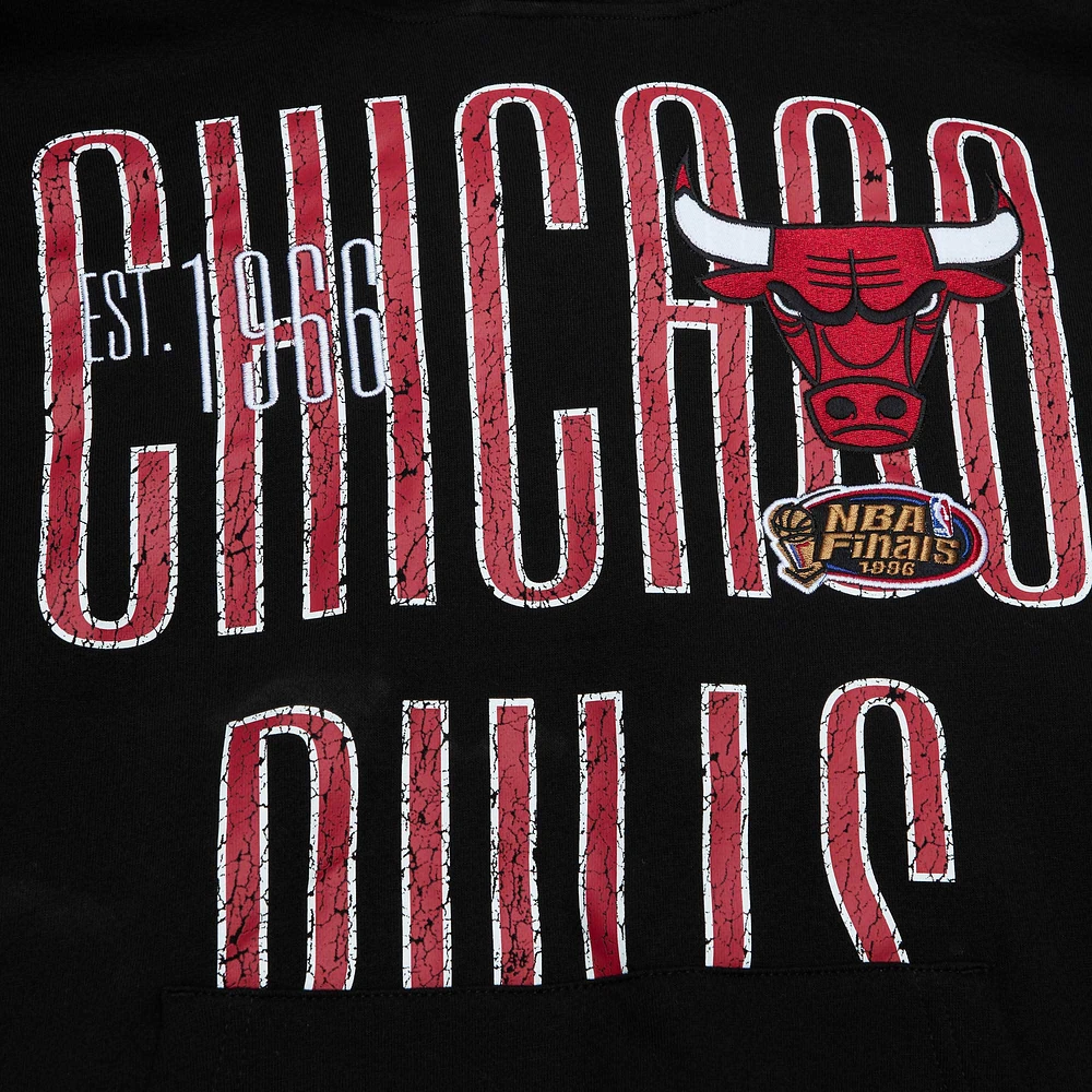 Men's Mitchell & Ness Black Chicago Bulls Hardwood Classics OG 2.0 Pullover Hoodie