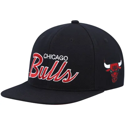 Casquette snapback Mitchell & Ness Chicago Bulls Hardwood Classics Script 2.0 noire pour homme