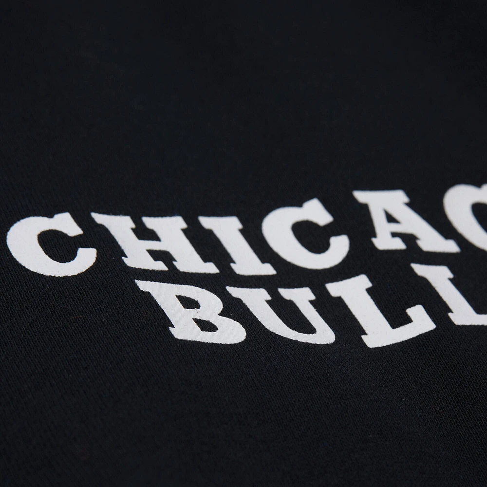 Men's Mitchell & Ness Black Chicago Bulls Hardwood Classics Team Origins Fleece Pullover Hoodie