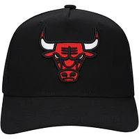 Men's Mitchell & Ness Black Chicago Bulls Monogram Allover Logo Mesh Trucker Adjustable Hat