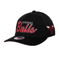 Men's Mitchell & Ness Black Chicago Bulls MVP Team Script 2.0 Stretch-Snapback Hat