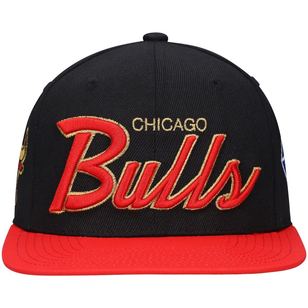 Men's Mitchell & Ness Black Chicago Bulls NBA 75th Anniversary Snapback Hat