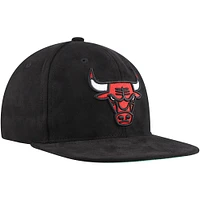 Casquette snapback en daim doux Chicago Bulls Mitchell & Ness pour hommes