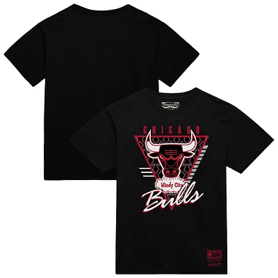 Men's Mitchell & Ness  Black Chicago Bulls Worldwide Collection Tri-Logo T-Shirt