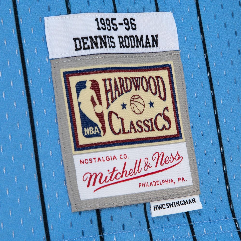 Youth Mitchell & Ness Dennis Rodman Blue/Black Chicago Bulls 1995/96  Hardwood Classics Fadeaway Swingman Player Jersey