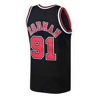 Men's Mitchell & Ness Dennis Rodman Black Chicago Bulls 1997/98 Hardwood Classics Swingman Jersey