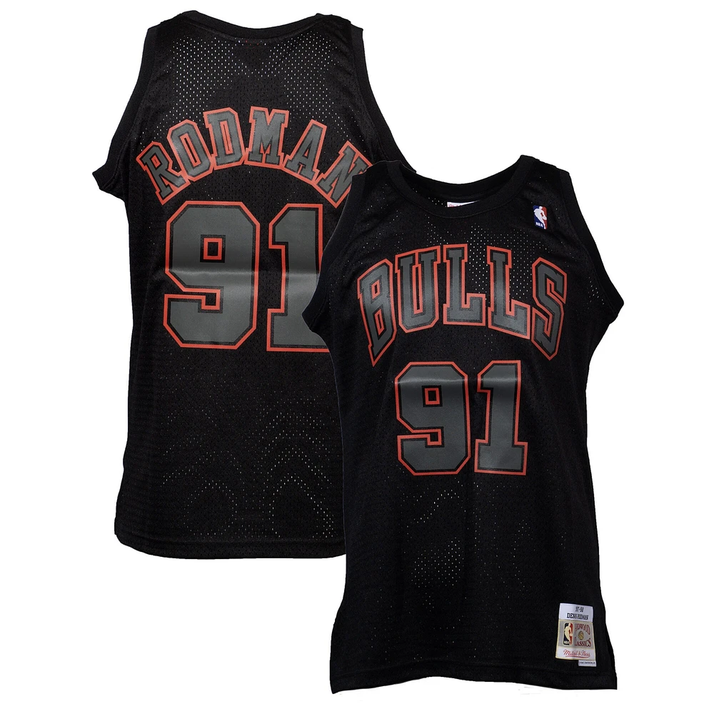 Men's Mitchell & Ness Dennis Rodman Black Chicago Bulls Hardwood Classics Dynamic Swingman Jersey