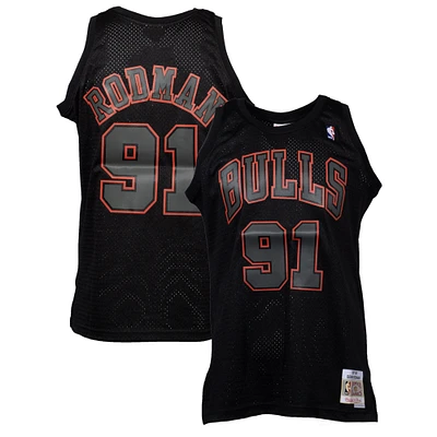 Maillot Chicago Bulls Hardwood Classics Swingman Mitchell & Ness pour homme Dennis Rodman noir