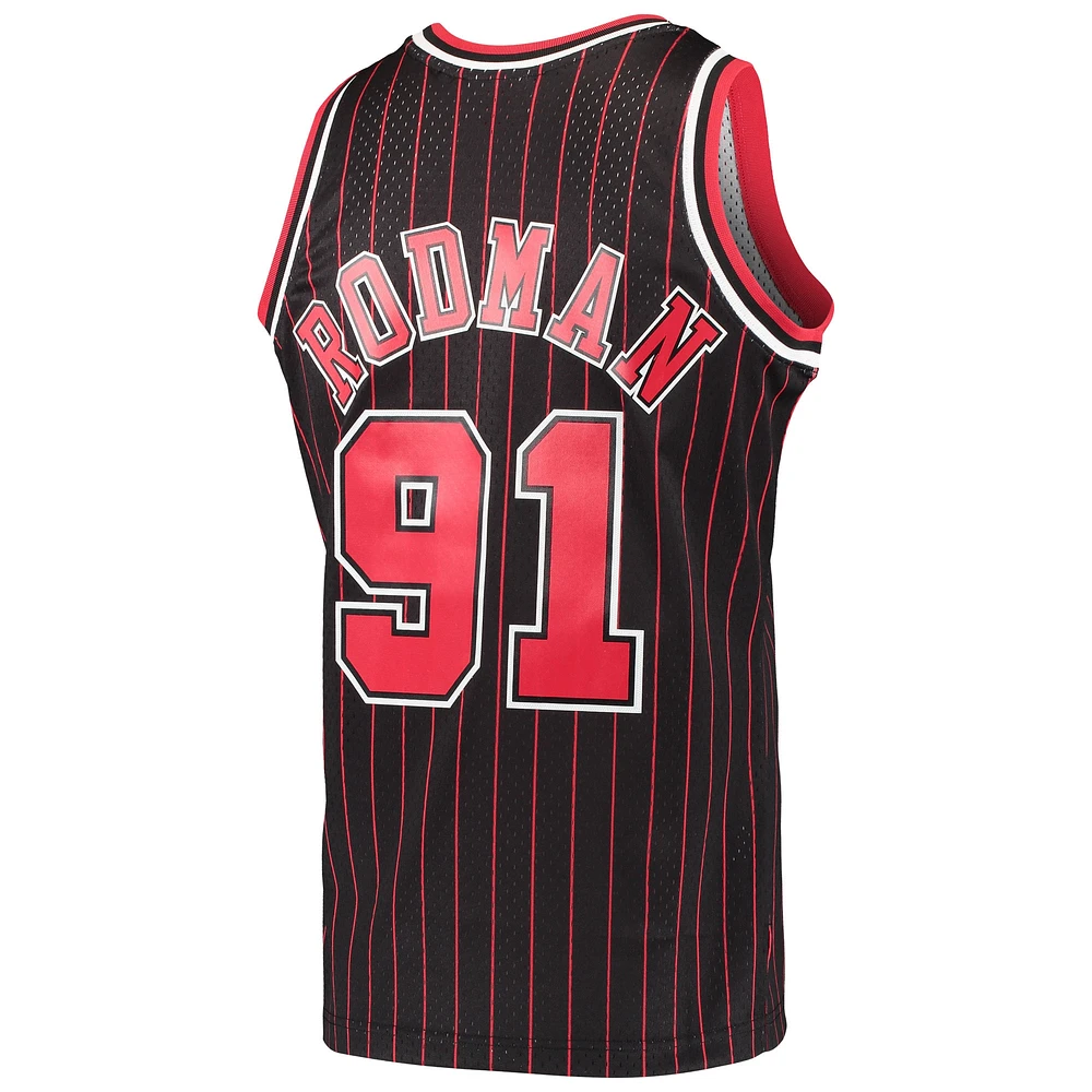 Men's Mitchell & Ness Dennis Rodman Black Chicago Bulls / Hardwood Classics Swingman Jersey