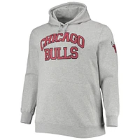 Pull à capuche pour hommes Mitchell & Ness Dennis Rodman Heathered Grey Chicago Bulls Tailles Big Tall Name Number